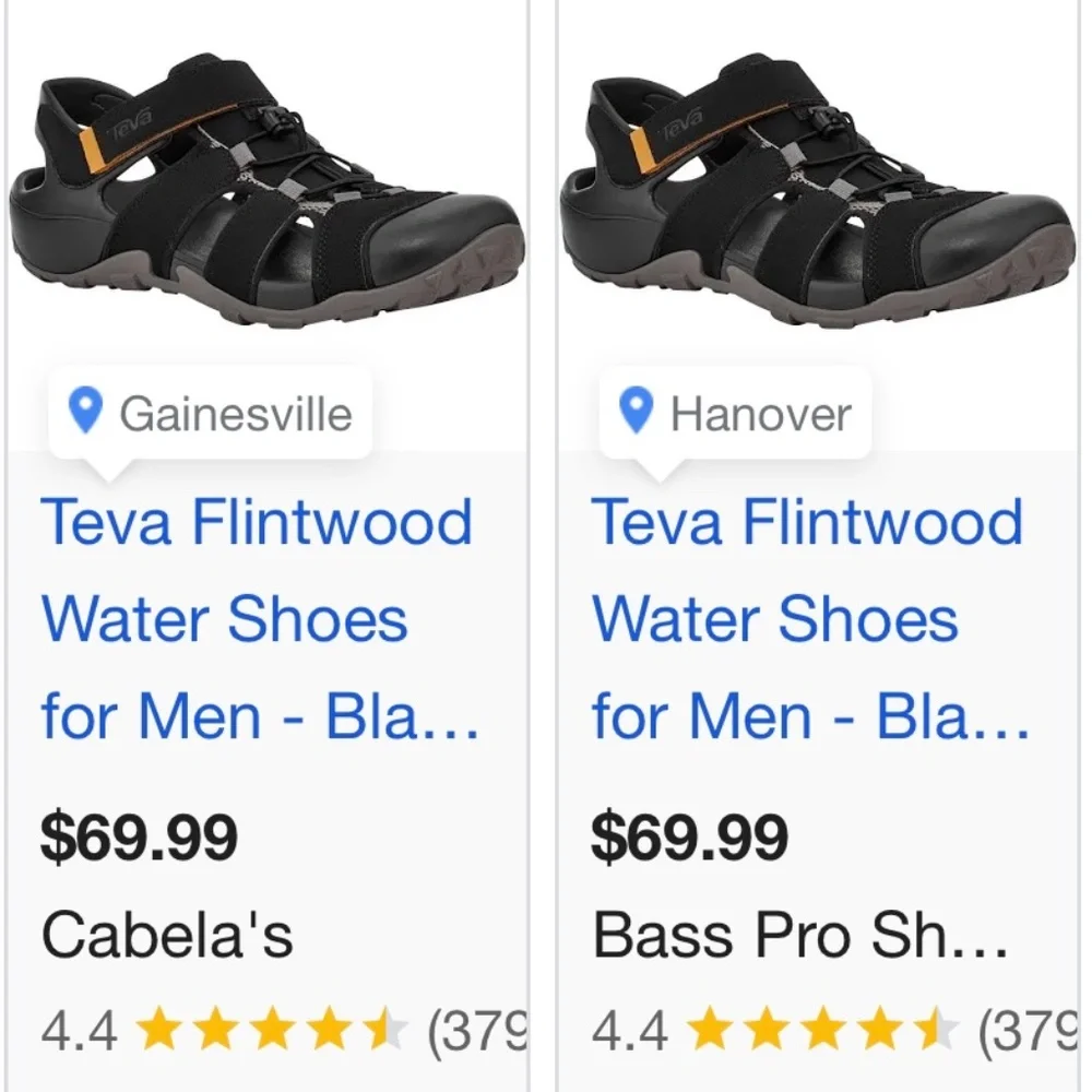 EUC Teva Men’s Flintwood Black Closed Toe Water Creek Beach Shoes Sandals w/ Box